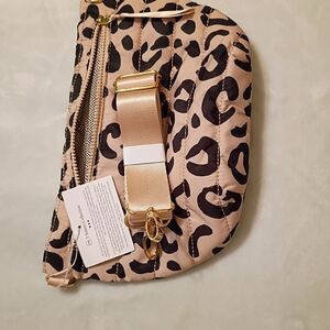Leopard Print Quilted Crossbody Bag